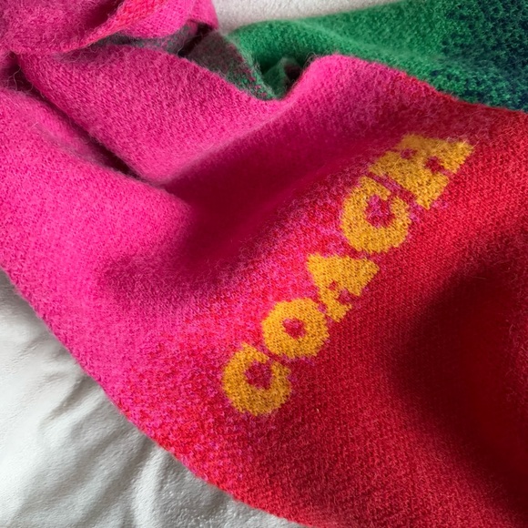 Coach wool Colorblocked Ombré Knit Scarf - Picture 2 of 11